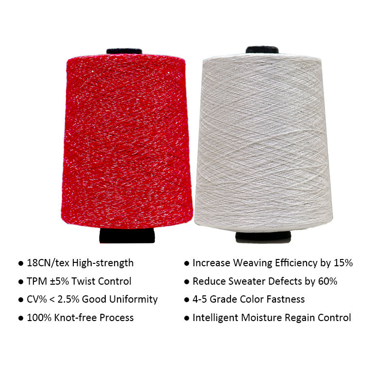 Customized 28S 48NM viscose polyester nylon blended multi-color fancy yarn with sparkling sequin yarn for crochet knitting