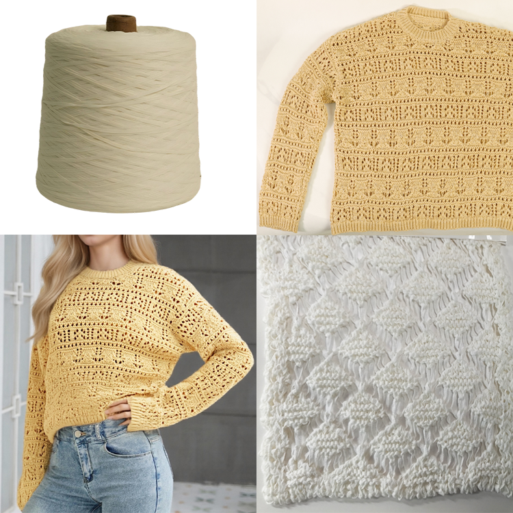 Chinese yarn 62% BCI cotton 29% nylon 9% polyester blended fancy yarn bag sweater knitting 3.5nm blended yarn wholesale