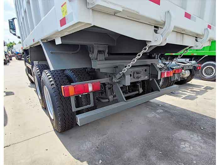 HOWO NX 400HP 6×4 dump truck rear view showing tipping body and tailgate for heavy-duty construction and mining