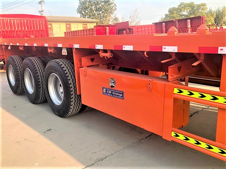 3 axle 40ft flatbed container semi trailer axle and mechanical suspension for stable container transport