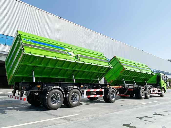 3 Axle Full Drawbar Flatbed Cargo Trailer
