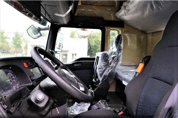 SITRAK C7H tractor truck steering wheel detail showing driver control system and dashboard