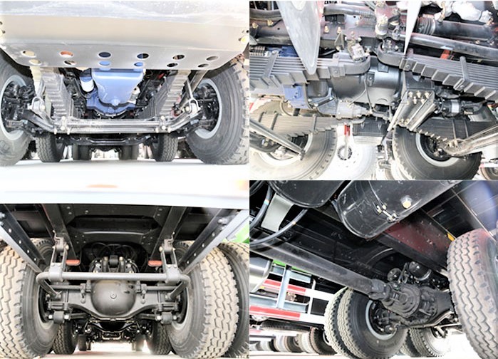 Shacman F3000 8x4 400HP dump truck chassis showing reinforced frame and suspension