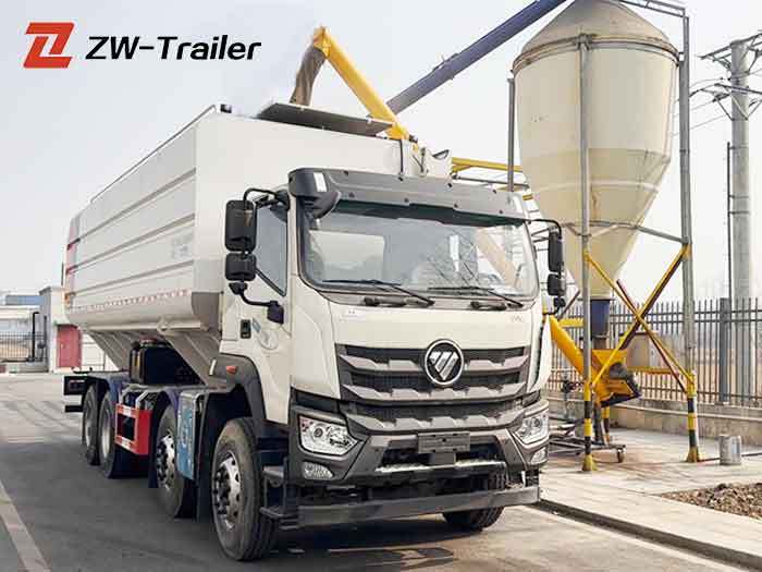 3 axle bulk feed grain semi trailer