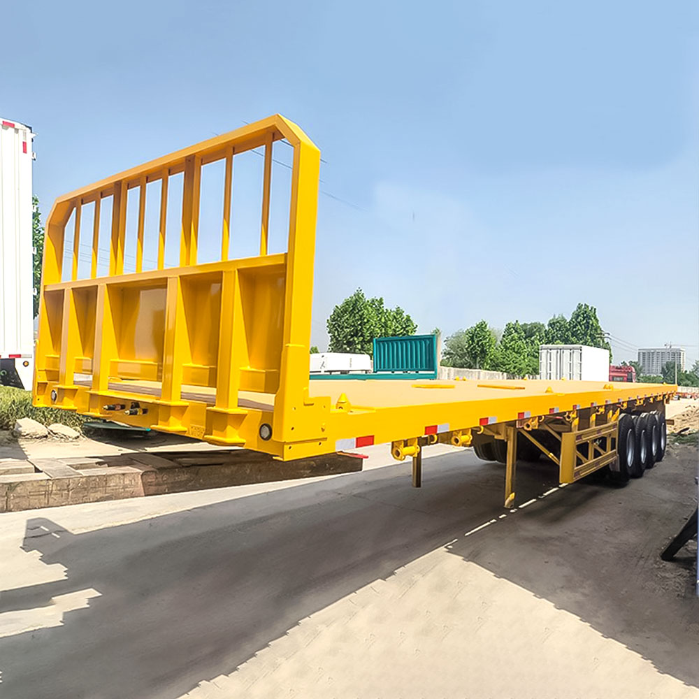 Semi-remorque plate 4 essieux 80 tonnes