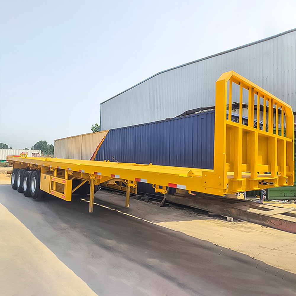 Semi-remorque plate 4 essieux 80 tonnes