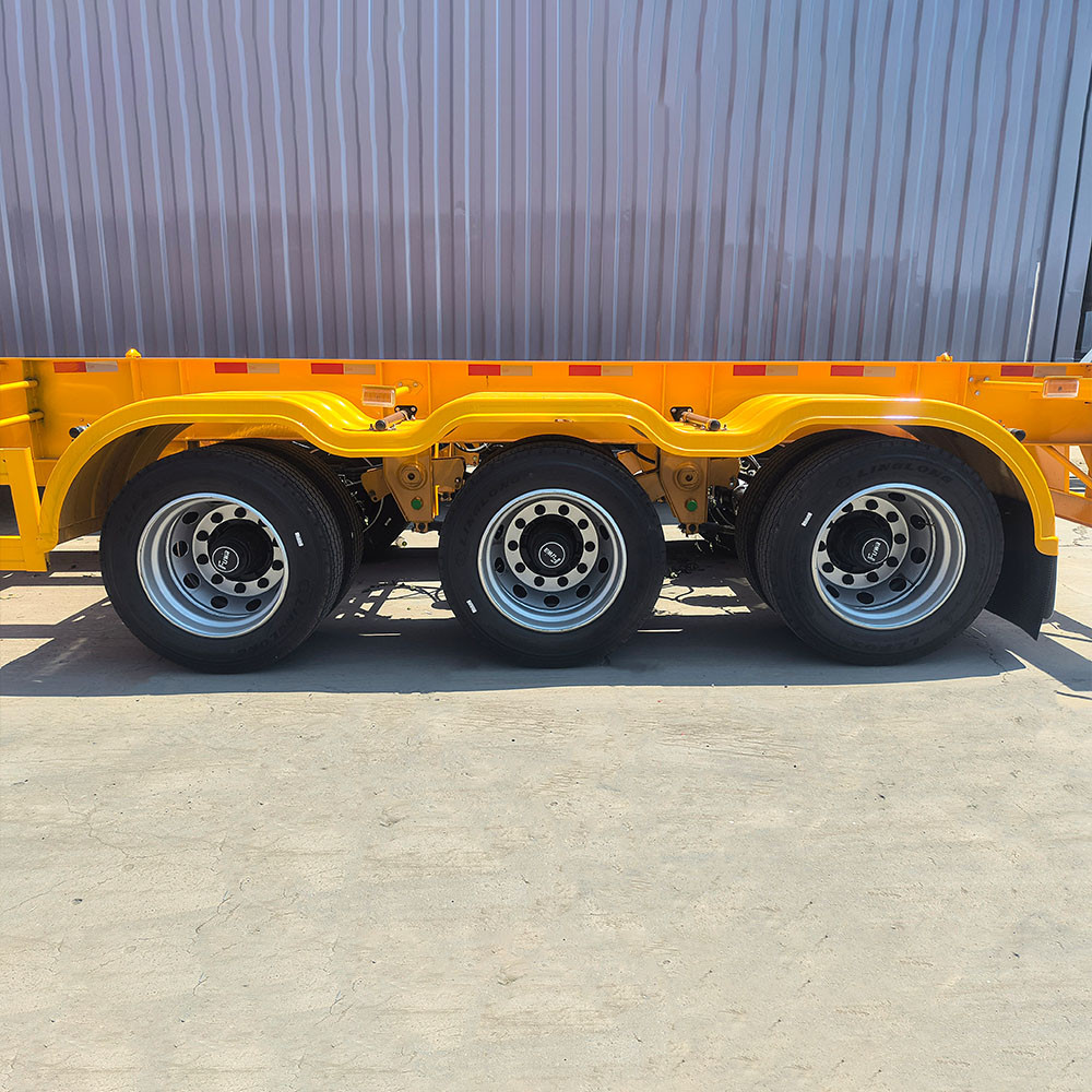 3 axle skeleton semi trailer tire detail designed for long distance heavy load transport