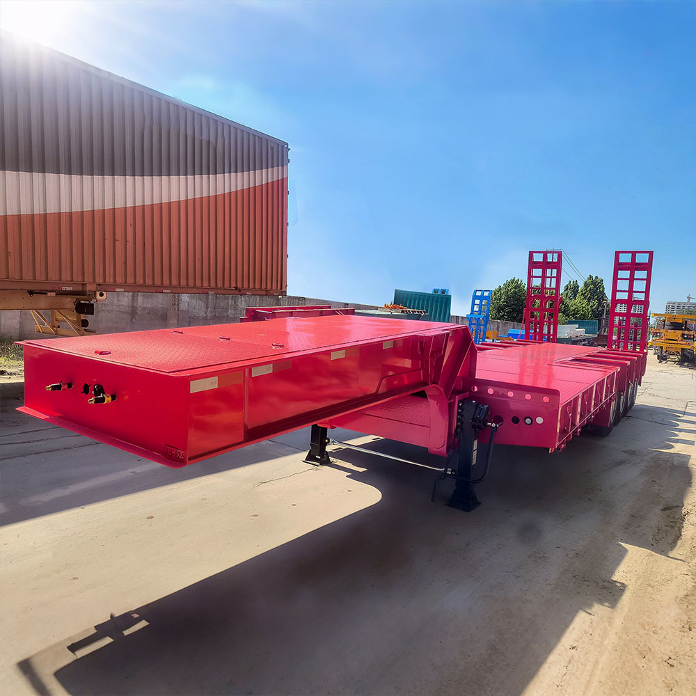 4 Essieux 80 Tonnes Semi-Remorque Plateforme Basse