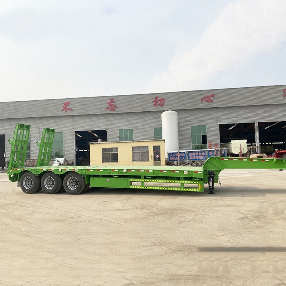 3 Essieux 60 Tonnes Semi-Remorque Plateforme Basse