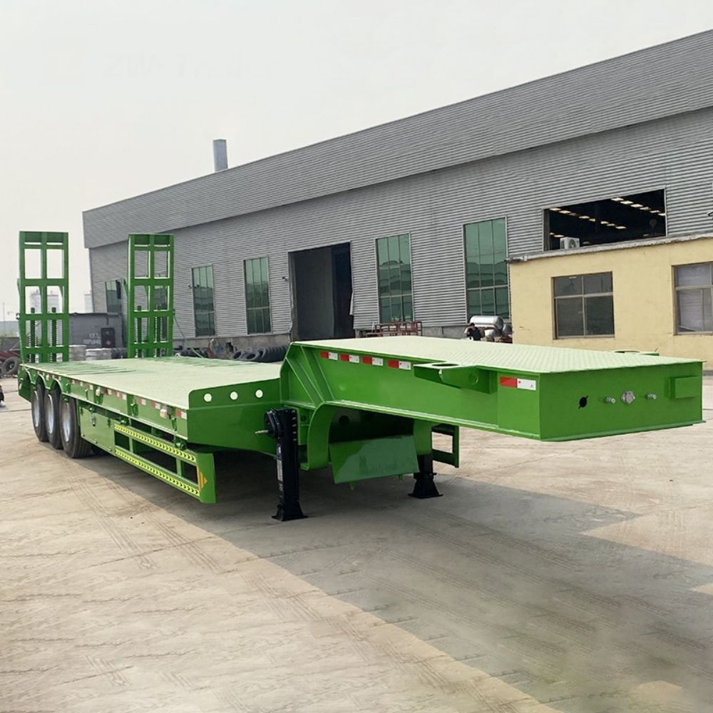 3 Essieux 60 Tonnes Semi-Remorque Plateforme Basse