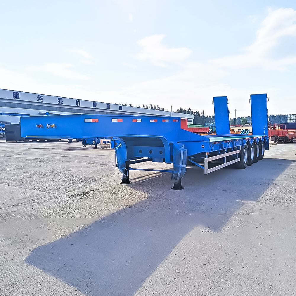 Semi-remorque plateforme lourde de 80 tonnes