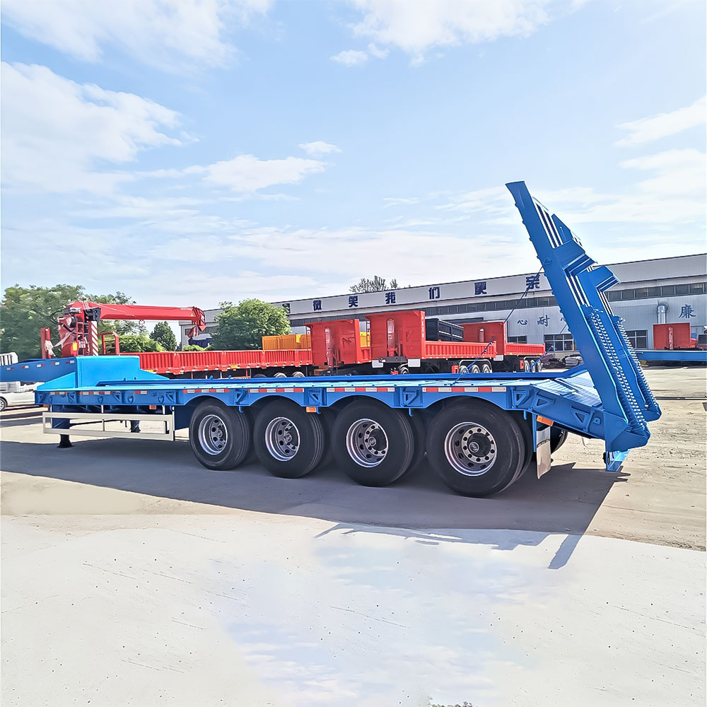 Semi-remorque plateforme lourde de 80 tonnes