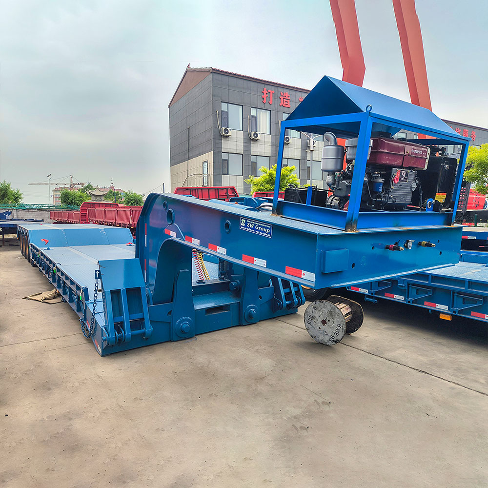 60 Tonnes 3 Essieux RGN Semi-Remorque Lowboy
