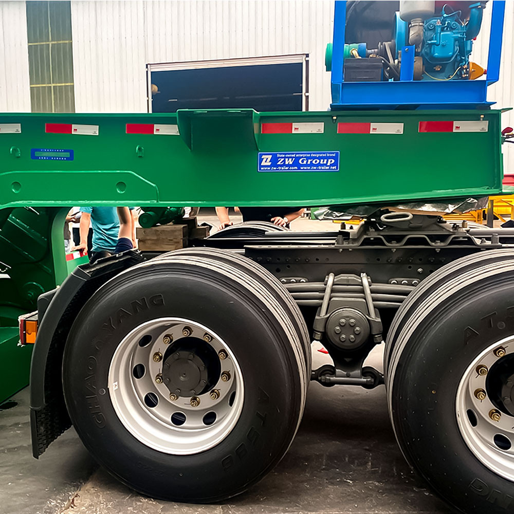 2 axle 60 ton removable gooseneck lowboy trailer tire detail designed for construction and mining transport