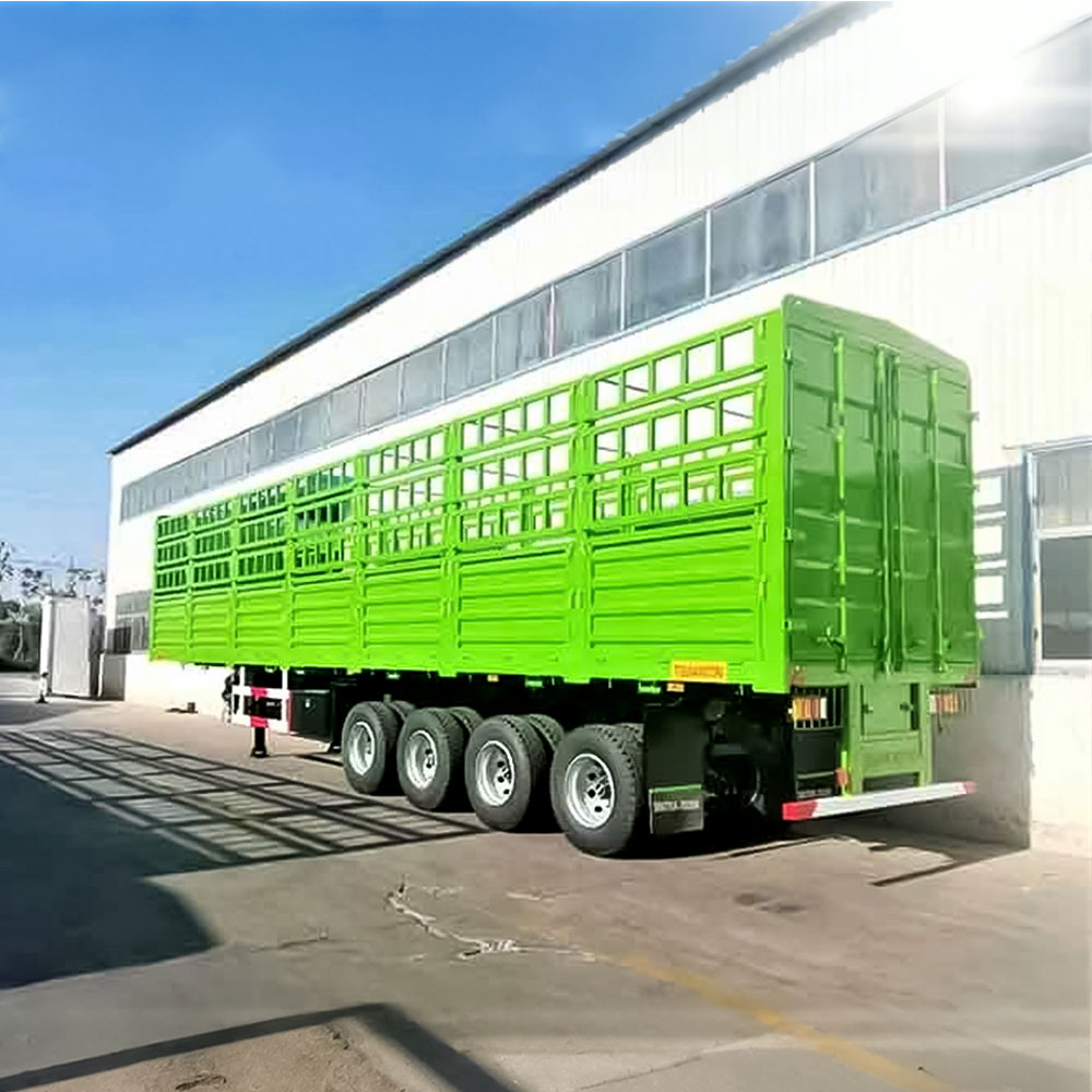 Remorque de transport à clôture de fret 4 essieux 80 tonnes