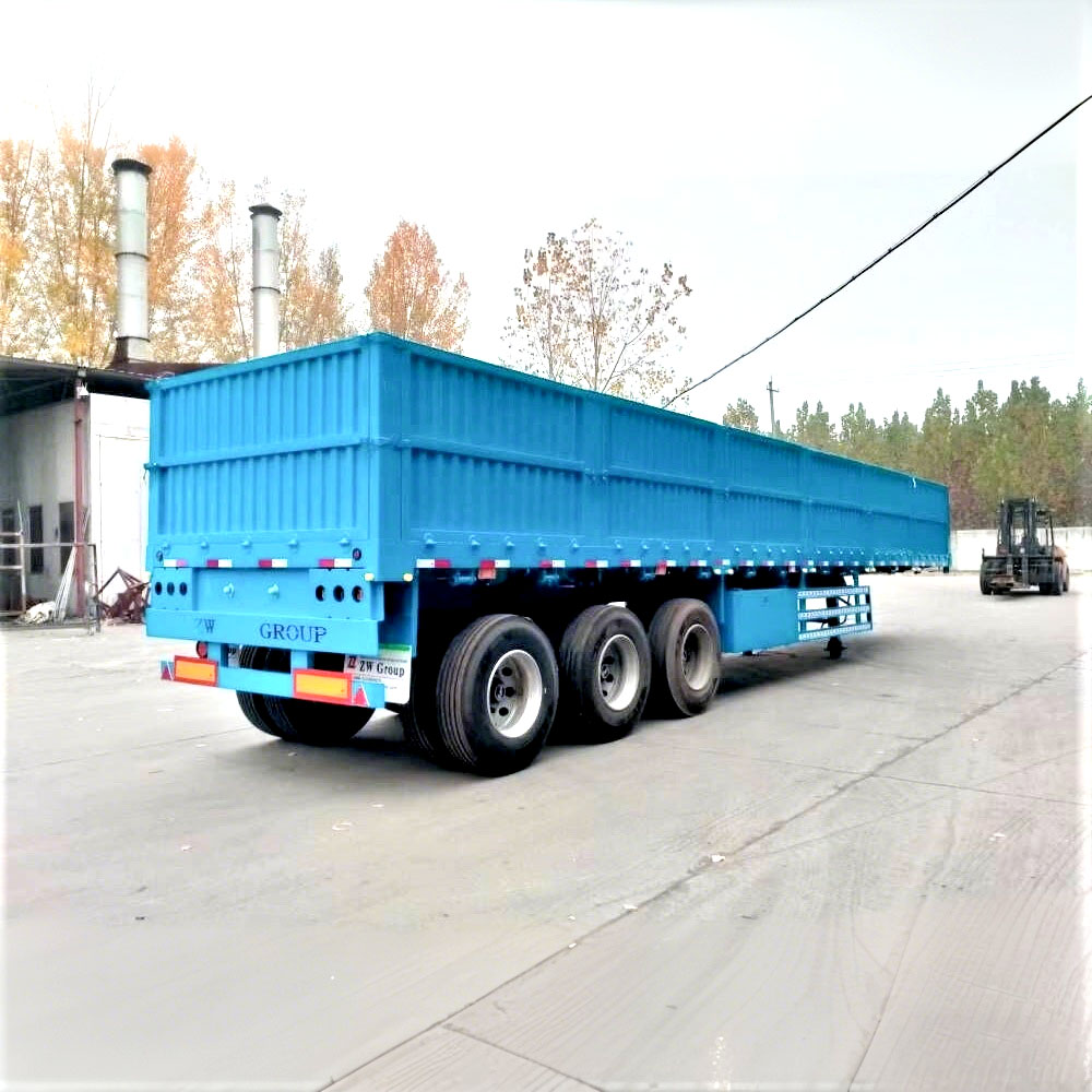 Semi-remorque à 3 essieux avec parois latérales pour vrac