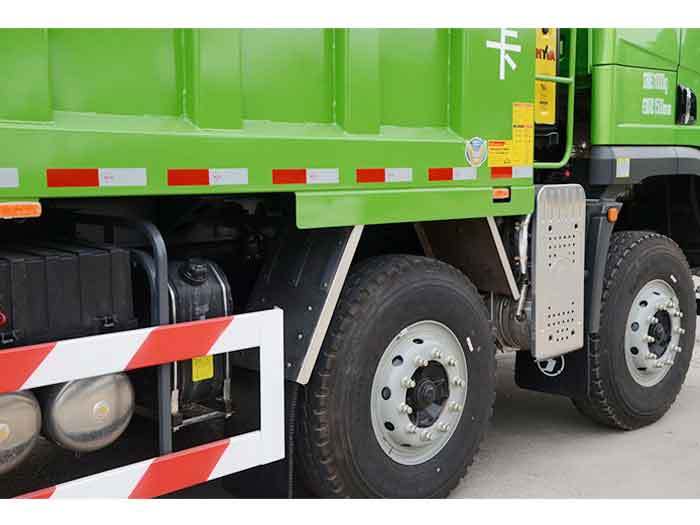 Shacman X5000 8x4 heavy duty dump truck tire detail designed for mining and construction conditions
