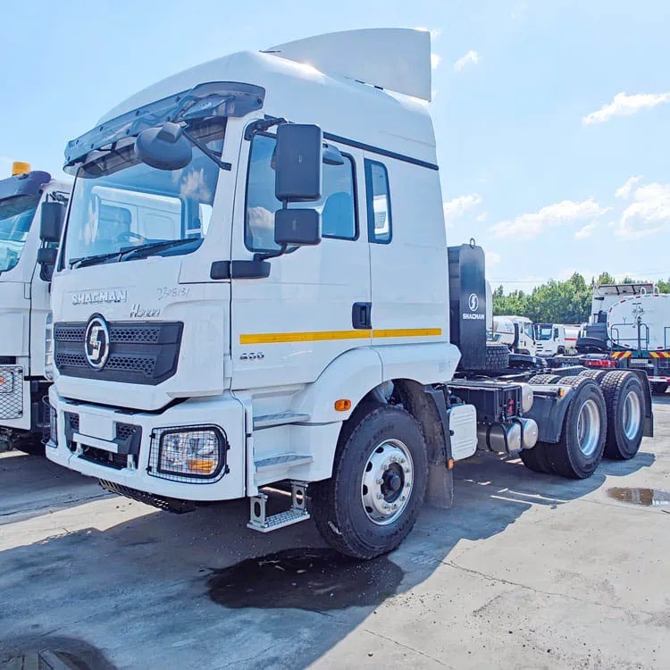 Shacman H3000 6x4 heavy duty tractor truck front three quarter view highlighting cab and chassis structure