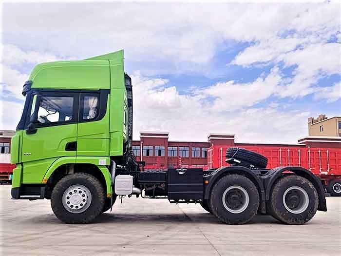 Shacman X3000 6x4 heavy duty tractor truck side view showing dual rear axle configuration