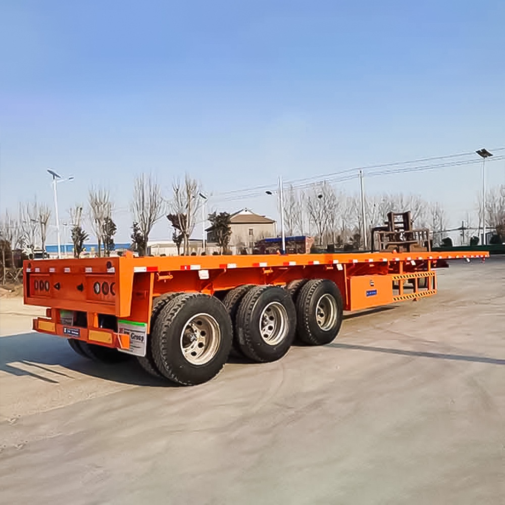 Transportador de Contêiner de 40 pés com 3 Eixos Reboque Plataforma Semi
