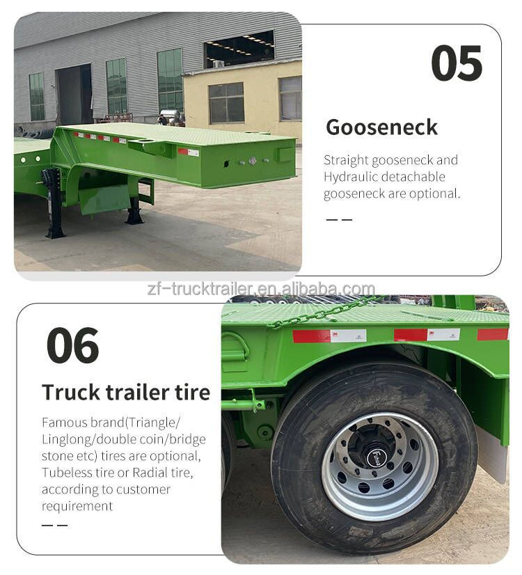 3 axle 60 ton lowbed semi trailer