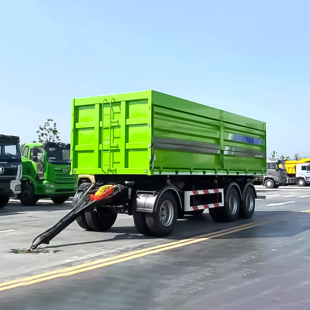 Reboque de Carga Plataforma de 3 Eixos com Barra de Tração Completa