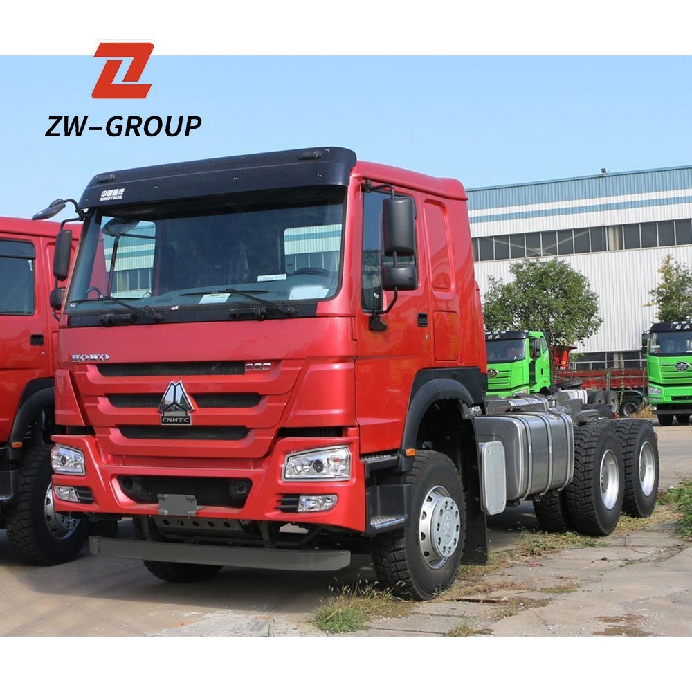 HOWO 380HP 6x4 Tractor Truck front 3/4 view highlighting cab structure and reinforced chassis