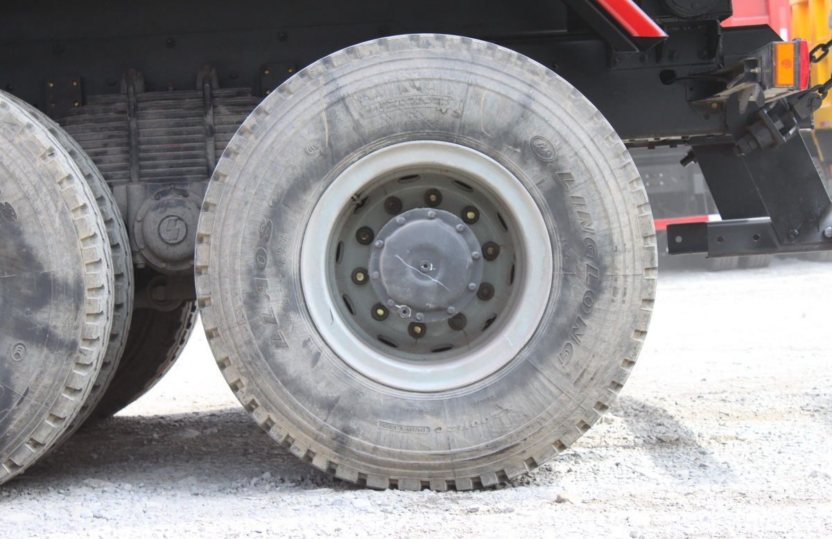Shacman F2000 6x4 dump truck tire detail designed for heavy load transport