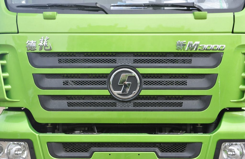 Shacman M3000 6x4 350HP dump truck front view showing heavy duty cab and chassis