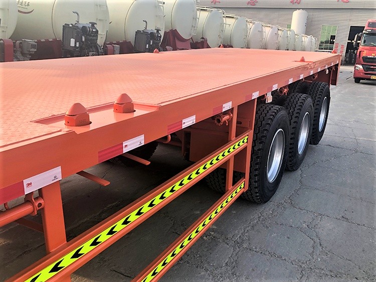 3 axle 40ft flatbed container semi trailer twist lock detail for secure container fixing