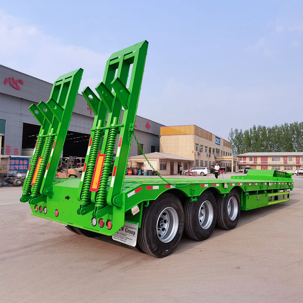 Semi-remolque de plataforma baja de 3 ejes y 60 toneladas