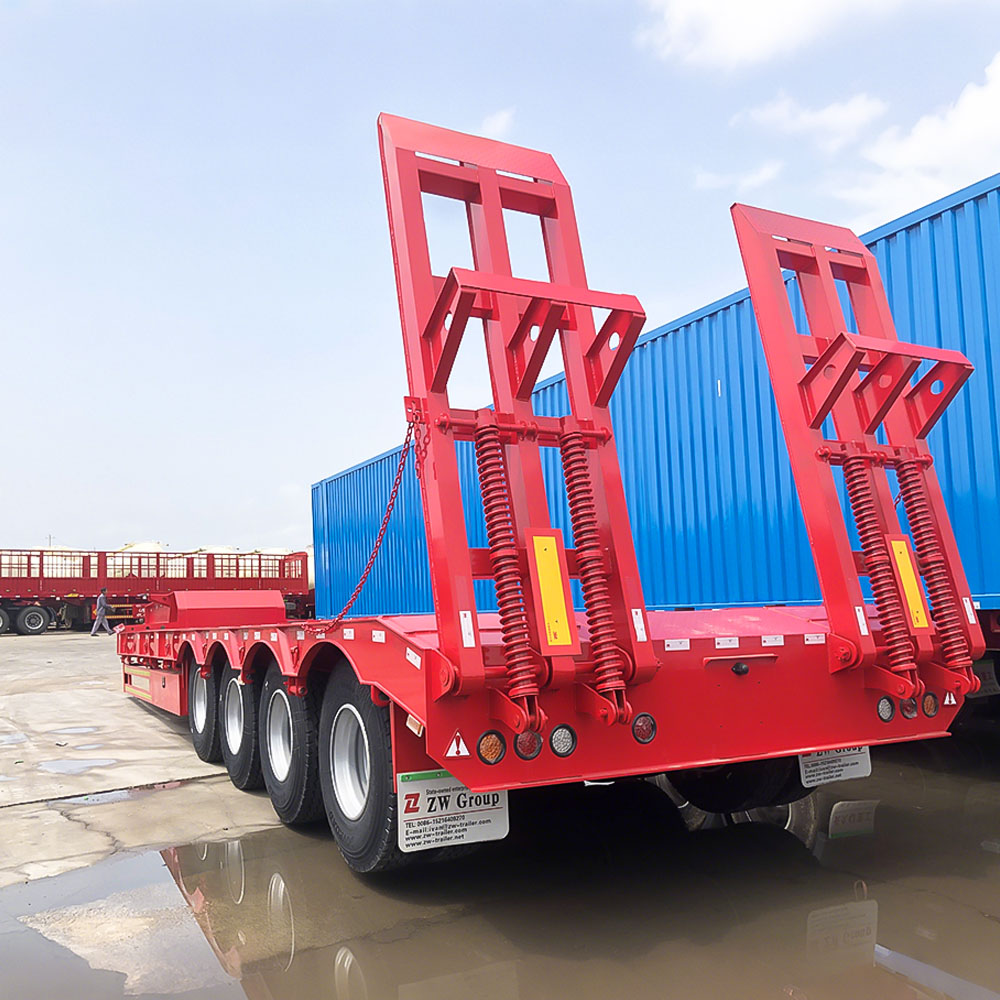 Transporte de maquinaria de 100 toneladas con remolque de plataforma baja