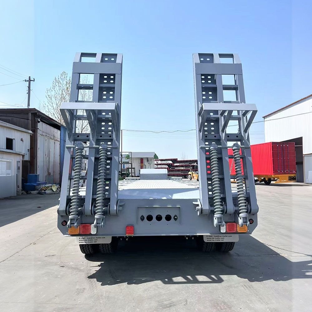 Semi-remolque de plataforma baja de 4 ejes y 100 toneladas