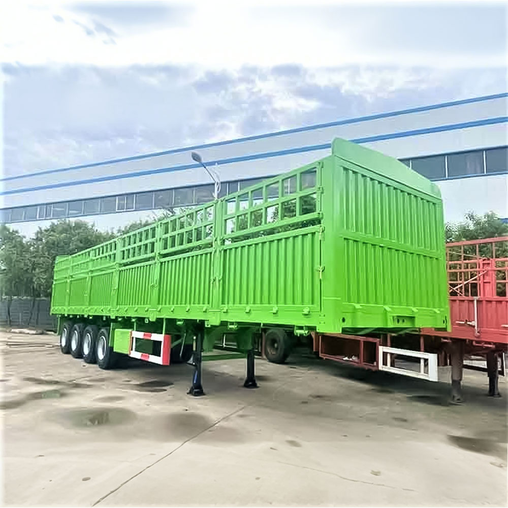Remolque de Transporte de Carga con Valla de 4 Ejes y 80 Toneladas