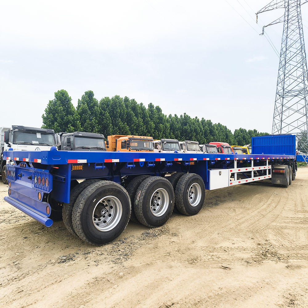 ZW Group heavy duty 40ft flatbed trailer with tool box for bulk cargo delivery
