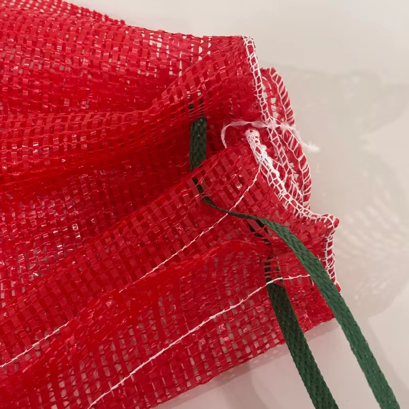 Tubular mesh bags with drawstring