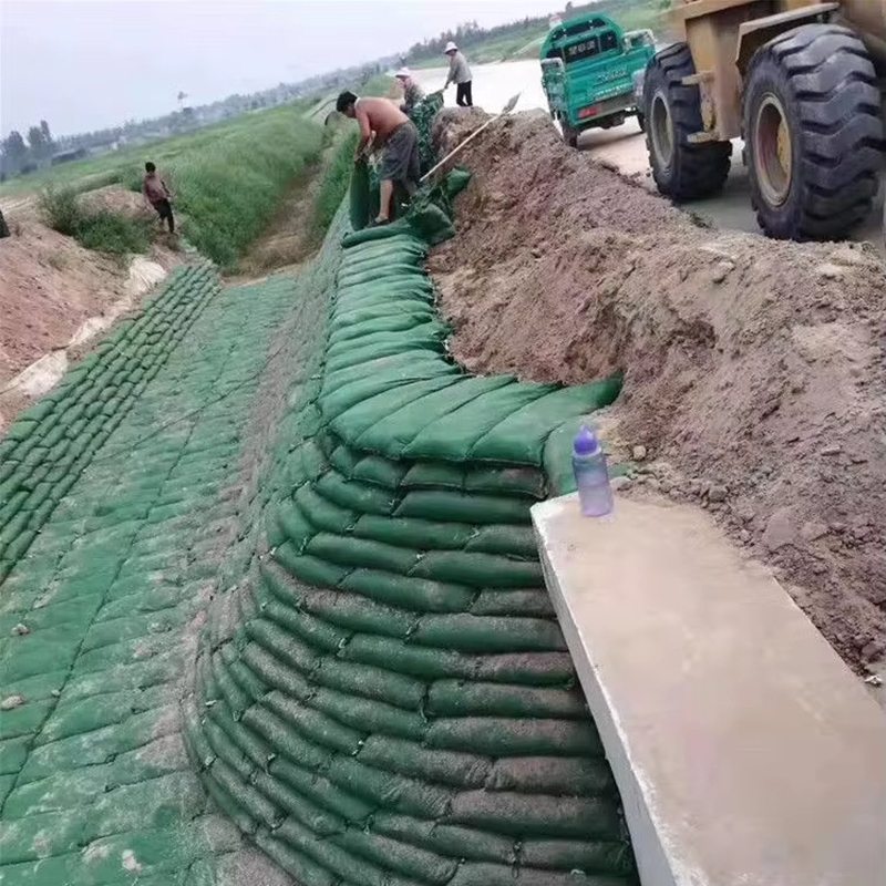 Geotextile woven retaining wall green eco-bag