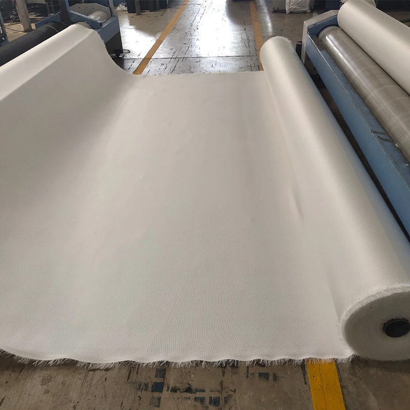 Long-filament composite polyester woven geotextile