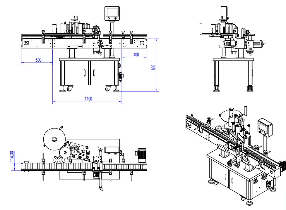 Fully automatic round bottle labeling machine