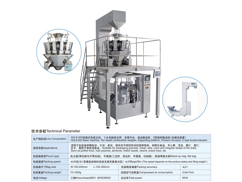 GQ-230A/300A Doypack Pre-made Pouch Granule Packing Machine