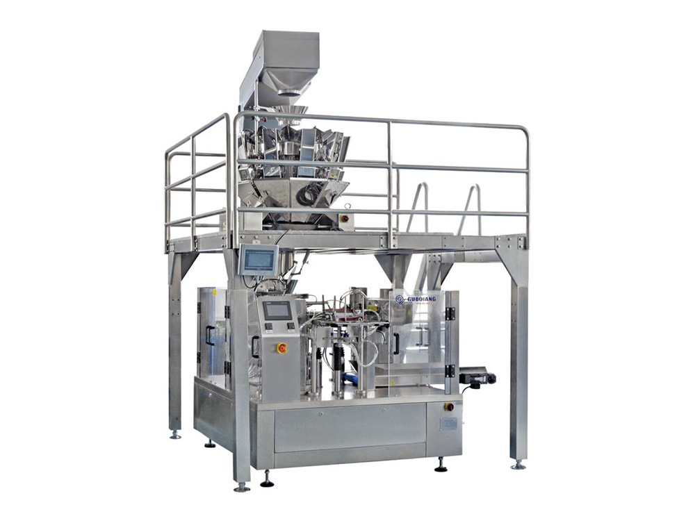 Granule feeding system for bag-type fully automatic packaging machine (pre-made bags)