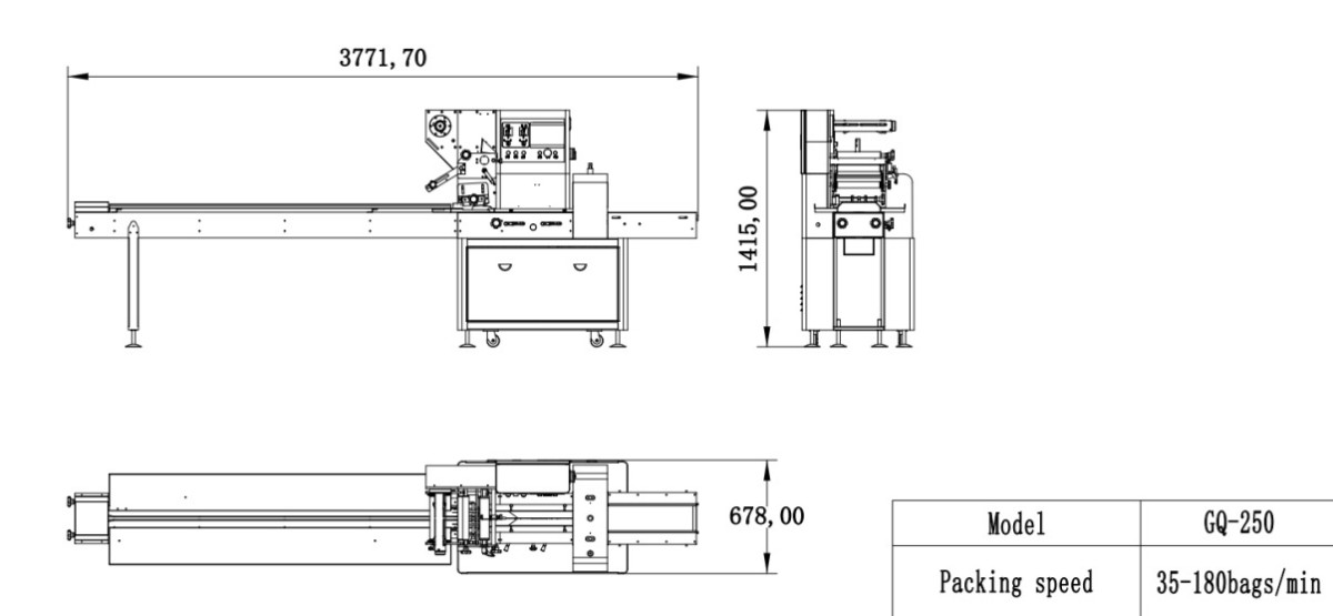 High-speed pillow-type bottom-fed paper packaging machine High-speed pillow-type bottom-fed paper packaging machine