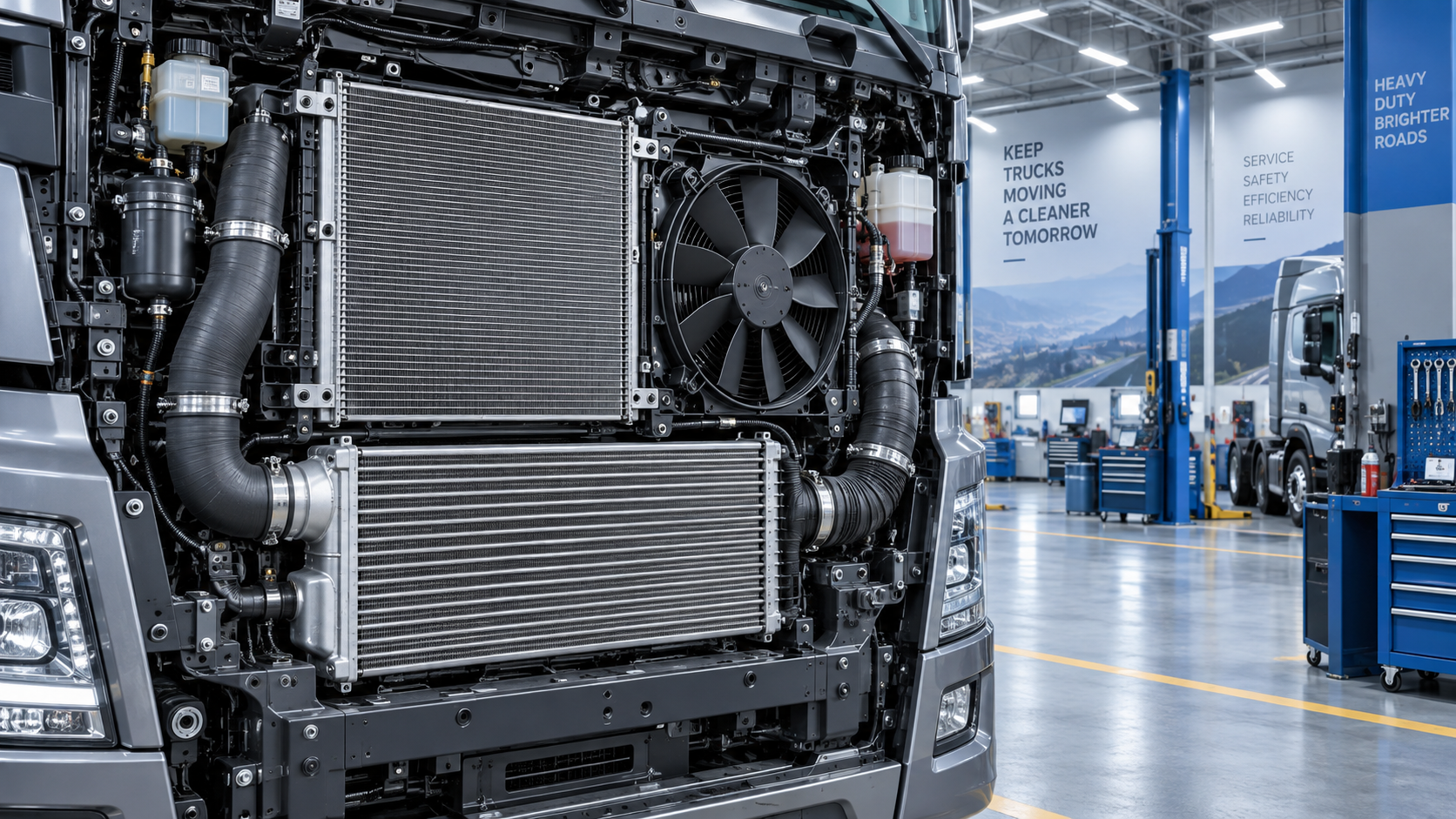 Setting maintenance intervals by heavy truck cooling system duty cycle