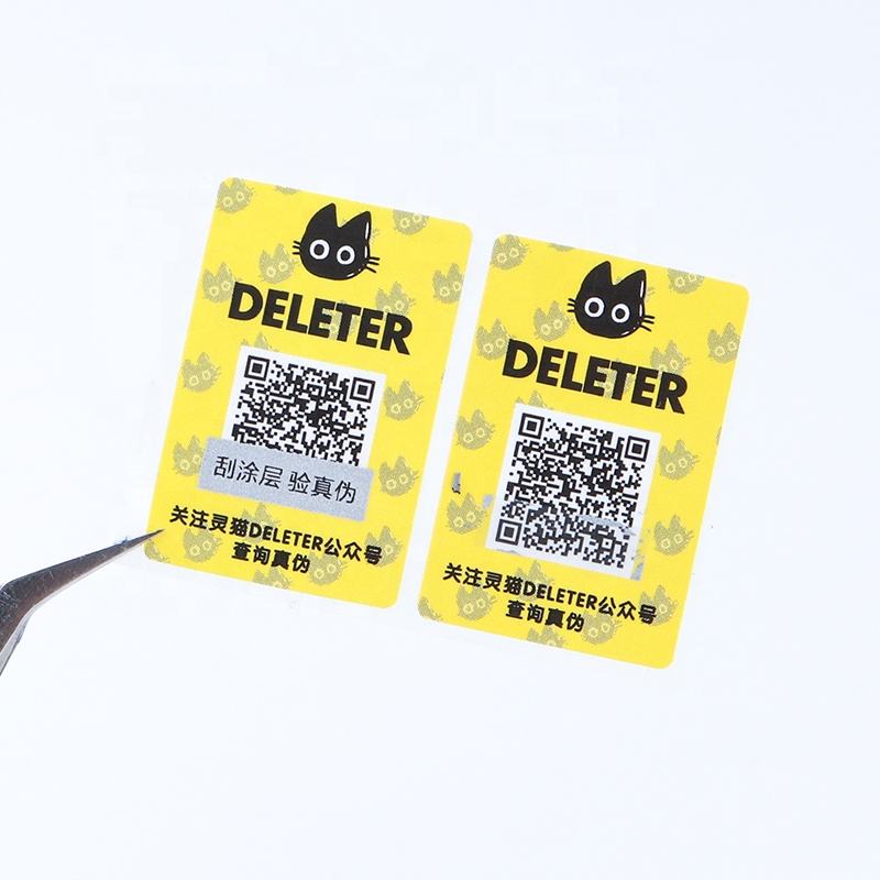 Custom printed waterproof QR code safety scratch unique 2D 3D logo sticker sheet holographic label sticker QR code