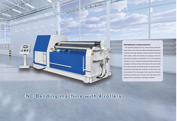 CNC Bending machine with 4 roller