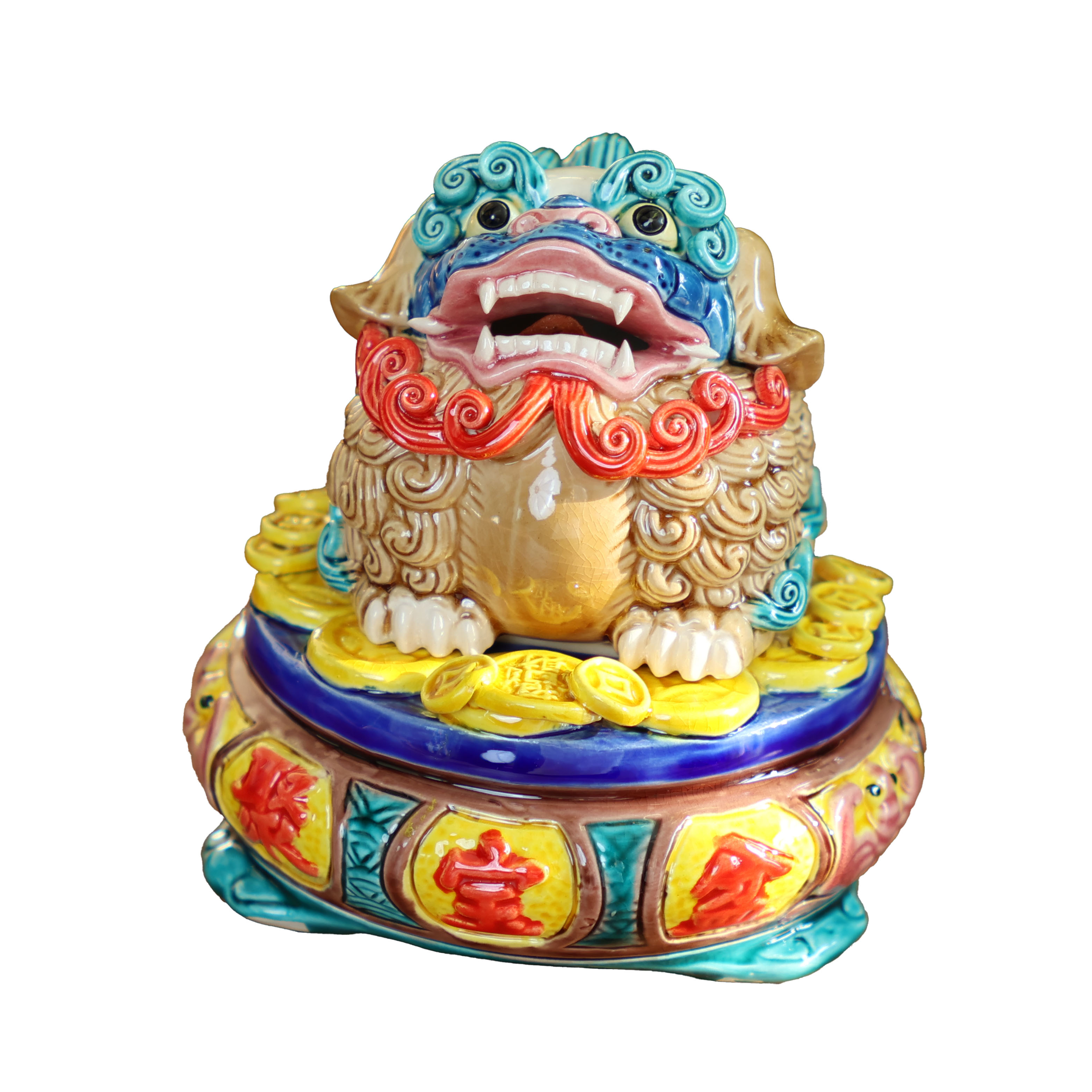 Fortune-Gathering Lion on Wealth Basin