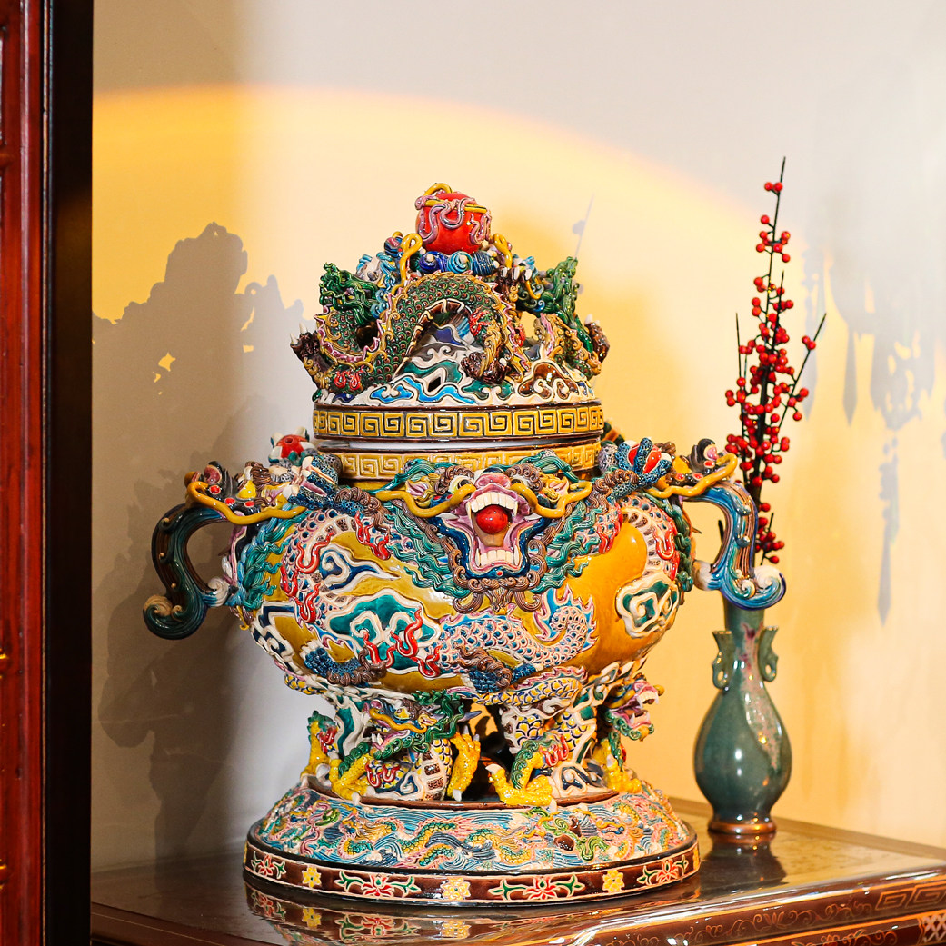 九龙香炉（特大）Nine Dragon Incense Burner (Extra Large)