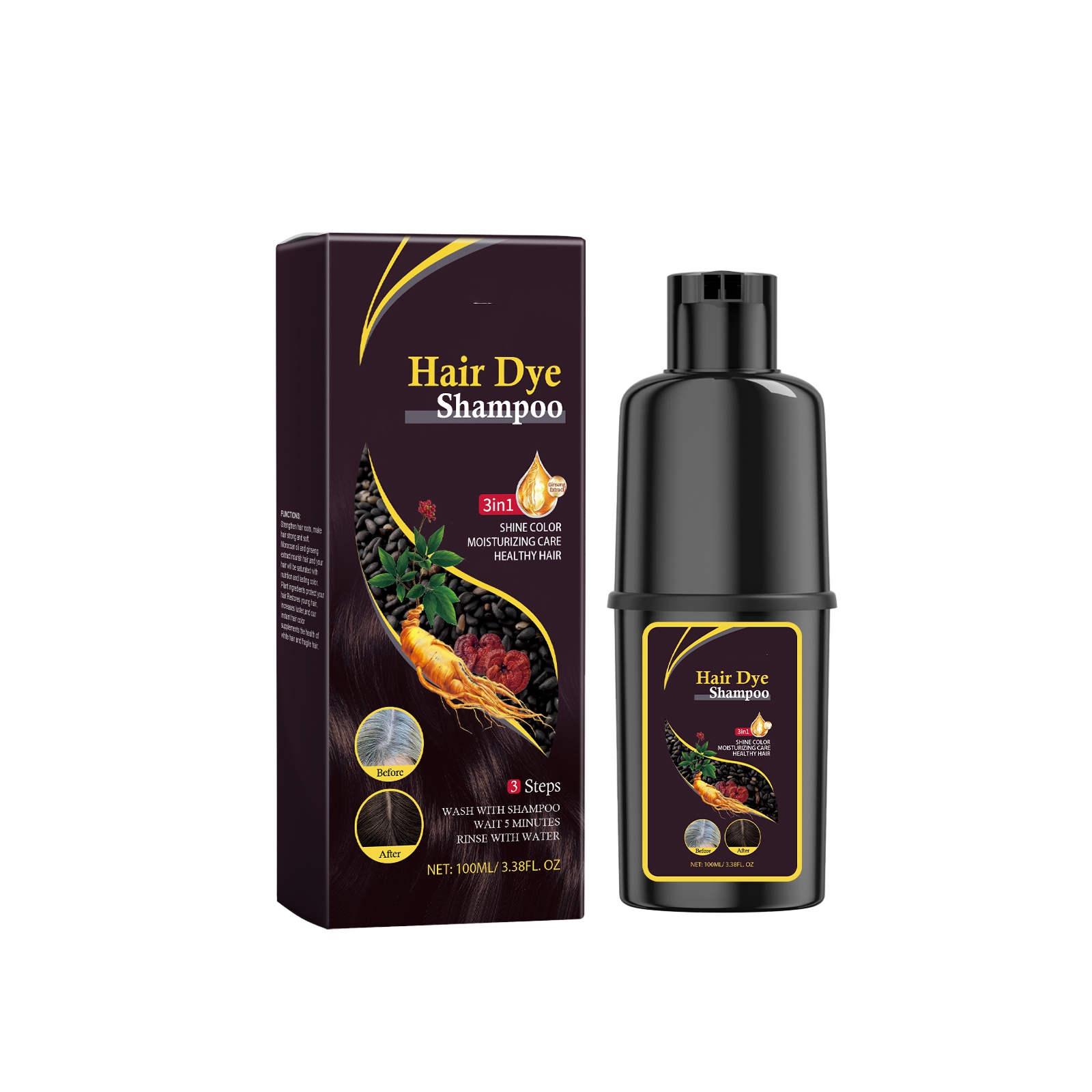 Black Hair Dye and Shampoo