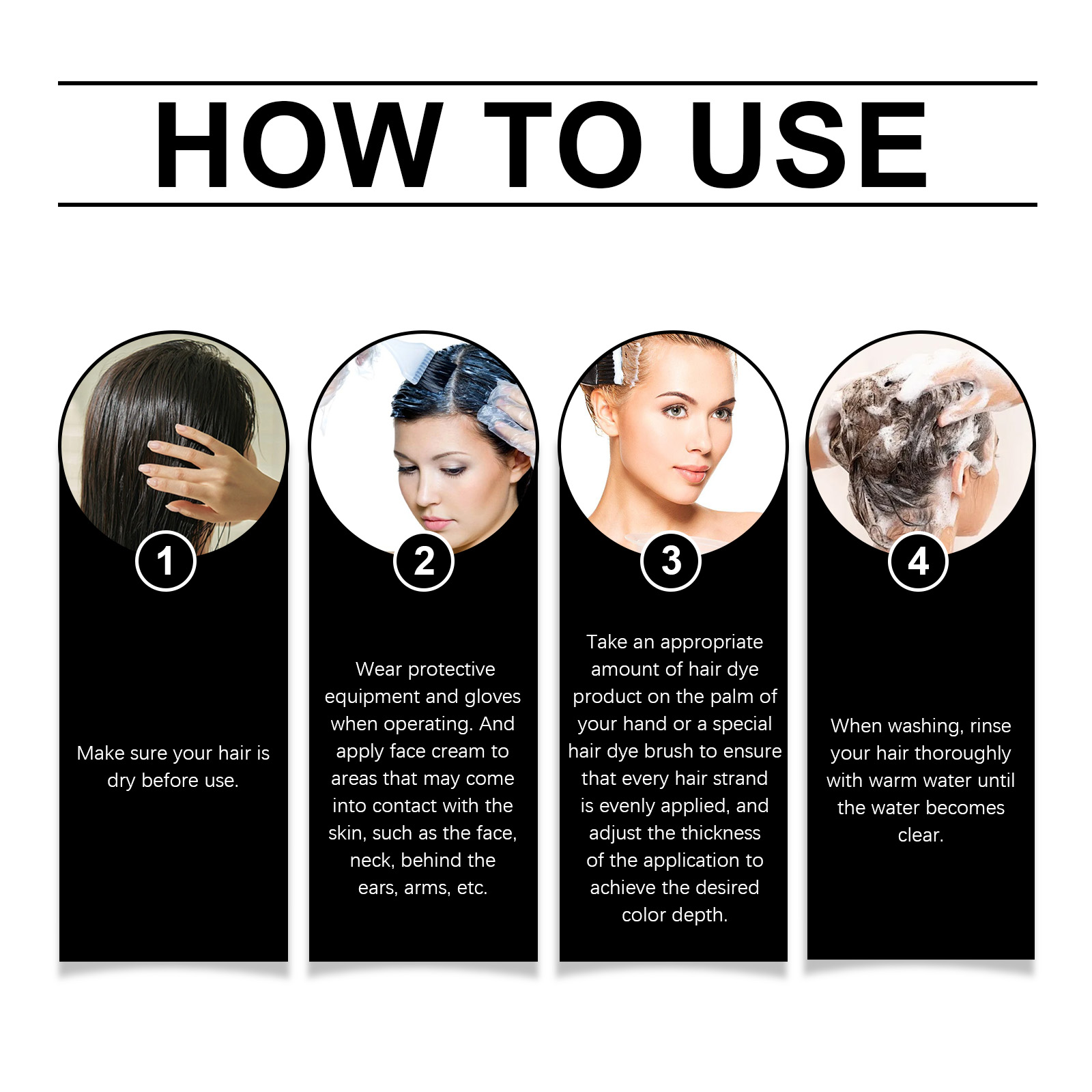 Black Hair Dye and Shampoo