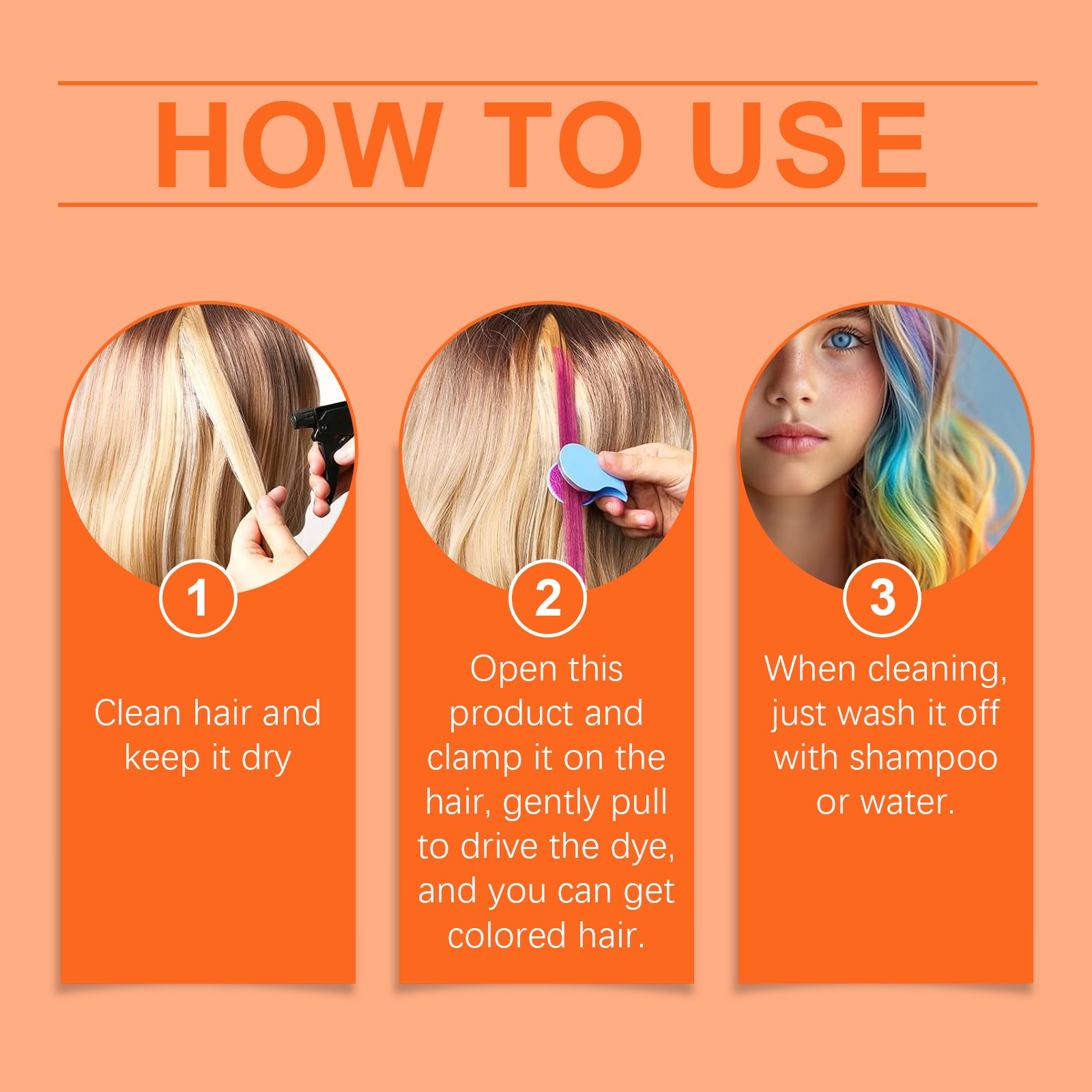 Hair dye powder compact (purple) One swipe for easy color change Naturally conceals Hair-friendly party powder compact 